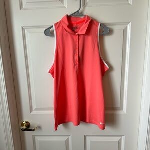 Nike Golf Tour Performance Golf Pink Sleeveless Polo Women's XL